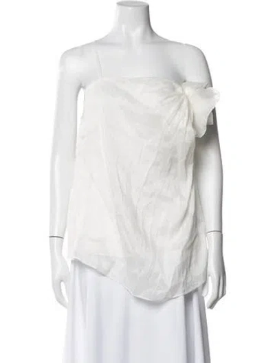 Pre-owned Aje Linen Asymmetrical Top W/ Tags In Neutrals
