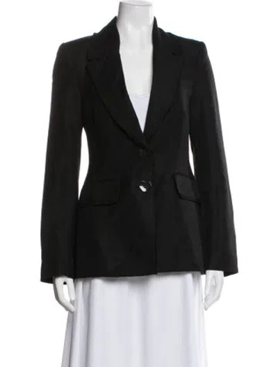 Pre-owned Aje Linen Blazer In Black