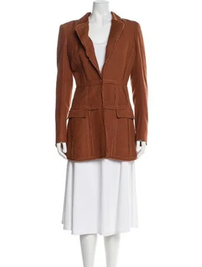 Pre-owned Aje Linen Blazer In Brown
