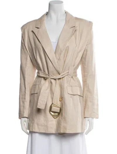 Pre-owned Aje Linen Blazer In Neutral