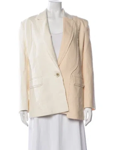 Pre-owned Aje Linen Blazer In Neutral