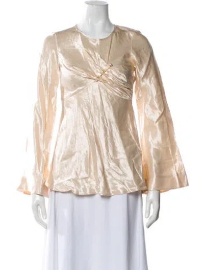 Pre-owned Aje Linen Crew Neck Blouse W/ Tags In Pink