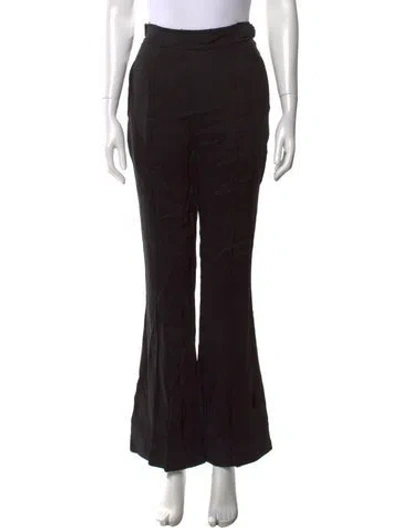 Pre-owned Aje Linen Flared Pants In Black