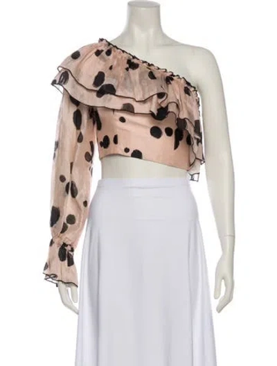 Pre-owned Aje Linen Floral Print Crop Top In Neutral