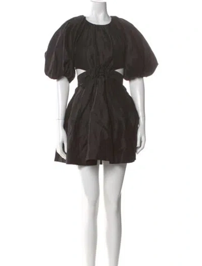 Pre-owned Aje Linen Knee-length Dress In Black