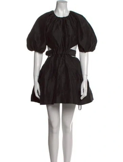 Pre-owned Aje Linen Knee-length Dress In Black