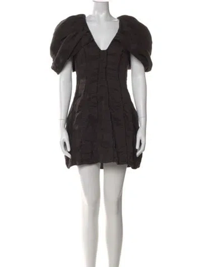 Pre-owned Aje Linen Knee-length Dress In Black