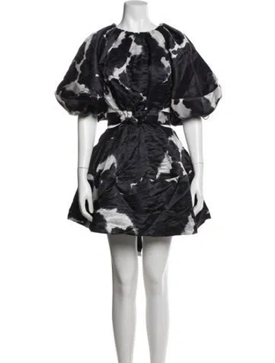 Pre-owned Aje Linen Knee-length Dress In Black
