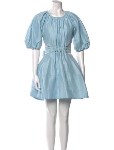 Pre-owned Aje Linen Knee-length Dress In Blue