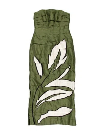 Pre-owned Aje Linen Knee-length Dress In Green