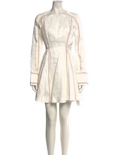 Pre-owned Aje Linen Knee-length Dress In Neutral