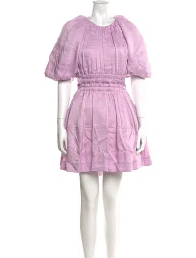 Pre-owned Aje Linen Knee-length Dress In Purple
