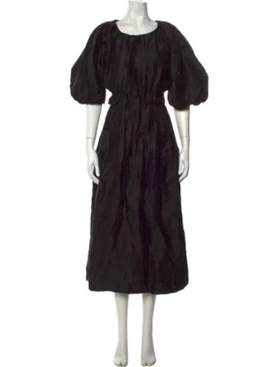 Pre-owned Aje Linen Long Dress In Black