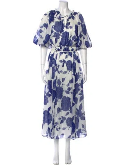 Pre-owned Aje Linen Long Dress In Blue