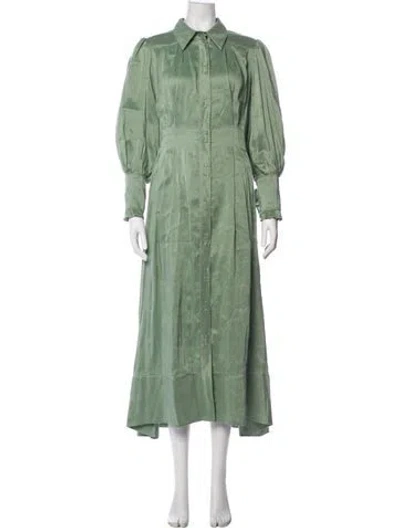 Pre-owned Aje Linen Long Dress In Blue