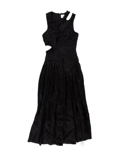 Pre-owned Aje Linen Long Dress In Blue