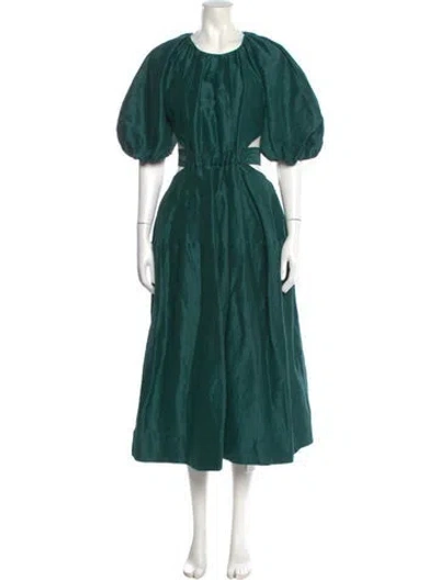 Pre-owned Aje Linen Long Dress In Green