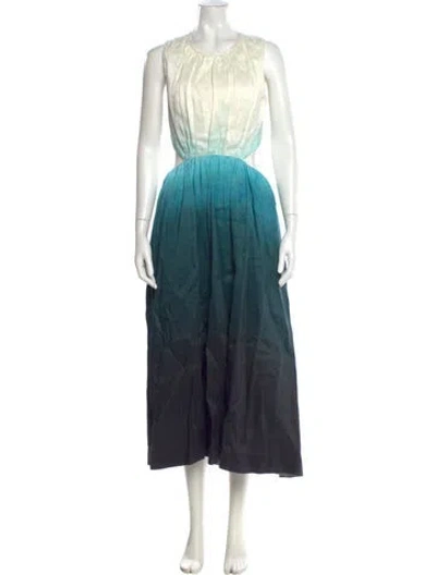 Pre-owned Aje Linen Long Dress In Neutral