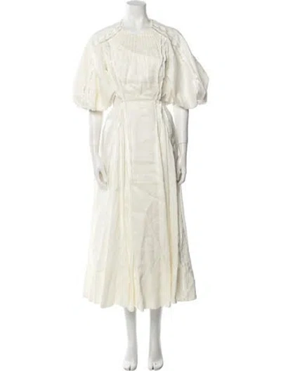 Pre-owned Aje Linen Long Dress In Neutral