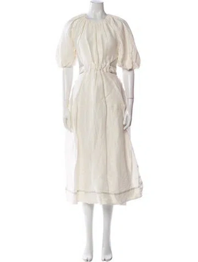Pre-owned Aje Linen Long Dress In Neutral