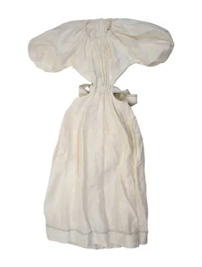 Pre-owned Aje Linen Long Dress In Neutral