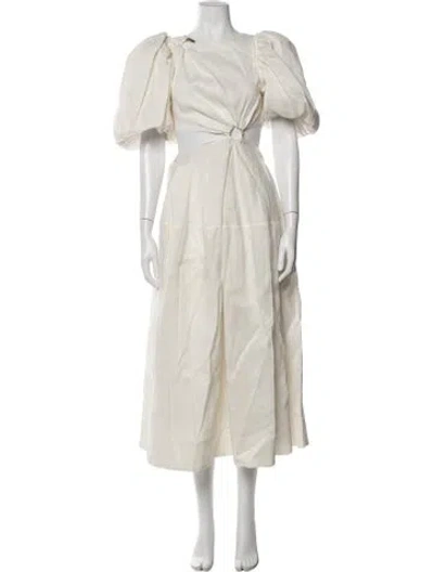 Pre-owned Aje Linen Long Dress In Neutrals