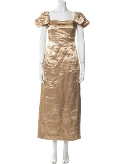 Pre-owned Aje Linen Long Dress In Neutrals