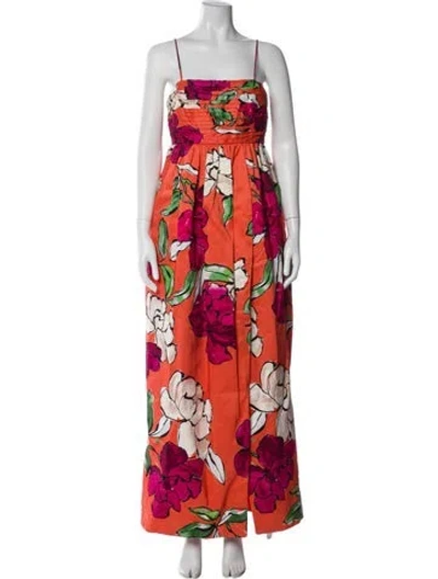 Pre-owned Aje Linen Long Dress In Orange