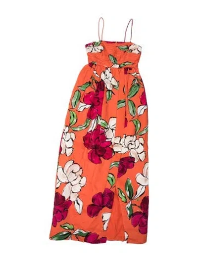 Pre-owned Aje Linen Long Dress In Orange