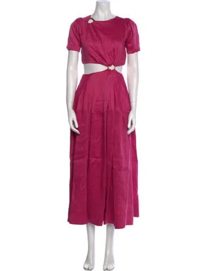 Pre-owned Aje Linen Long Dress In Pink