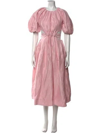 Pre-owned Aje Linen Long Dress In Pink