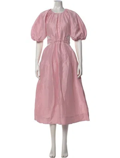 Pre-owned Aje Linen Long Dress In Pink
