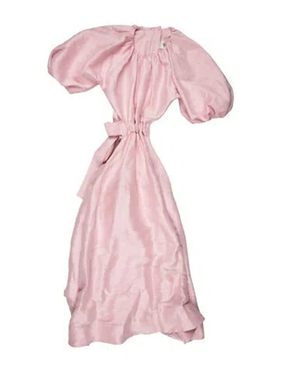 Pre-owned Aje Linen Long Dress In Pink
