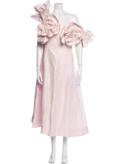 Pre-owned Aje Linen Long Dress In Pink
