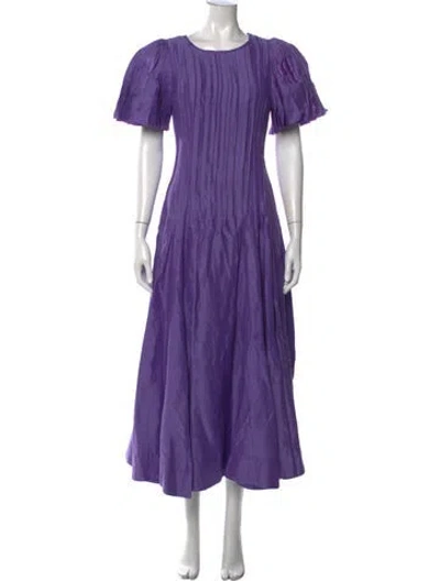 Pre-owned Aje Linen Long Dress In Purple
