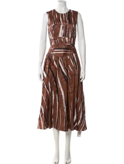 Pre-owned Aje Linen Long Dress W/ Tags In Brown