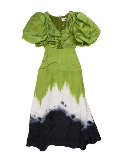 Pre-owned Aje Linen Long Dress W/ Tags In Green