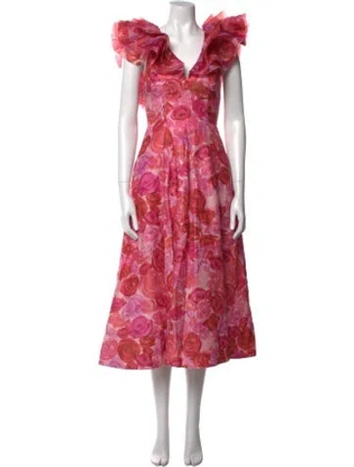 Pre-owned Aje Linen Long Dress W/ Tags In Pink