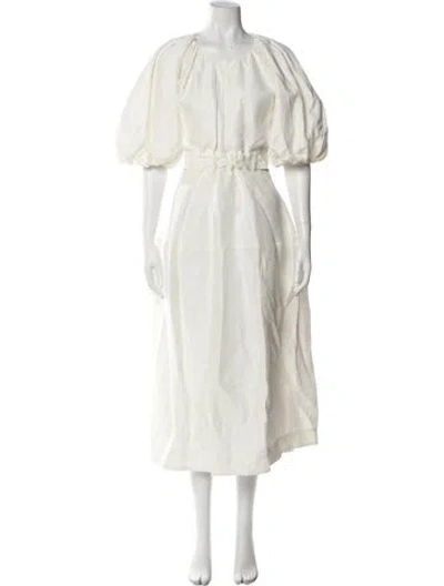Pre-owned Aje Linen Long Dress In White