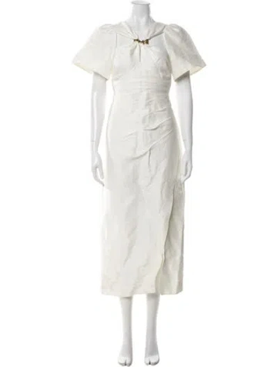 Pre-owned Aje Linen Long Dress In White