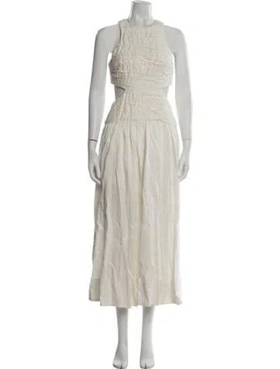 Pre-owned Aje Linen Long Dress In White
