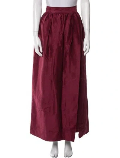 Pre-owned Aje Linen Long Skirt In Burgundy