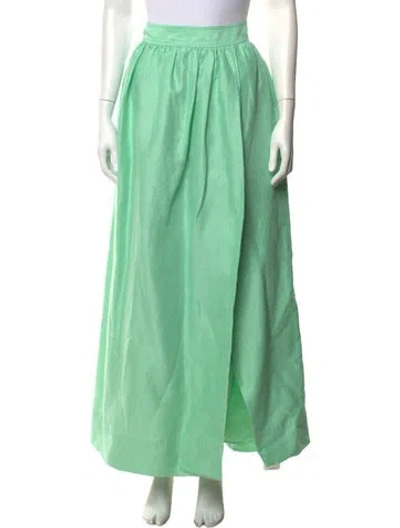 Pre-owned Aje Linen Long Skirt In Green