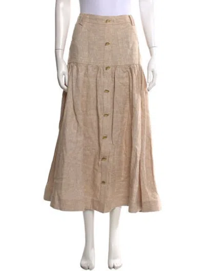Pre-owned Aje Linen Long Skirt In Neutrals