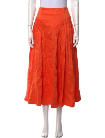 Pre-owned Aje Linen Long Skirt In Orange