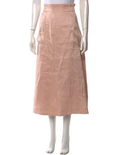 Pre-owned Aje Linen Long Skirt In Pink