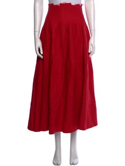 Pre-owned Aje Linen Long Skirt W/ Tags In Red