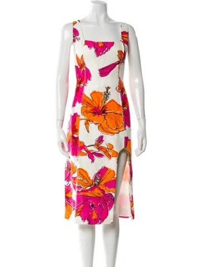Pre-owned Aje Linen Midi Length Dress In Multi