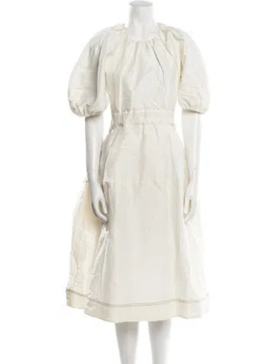 Pre-owned Aje Linen Midi Length Dress In Neutral