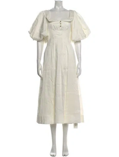 Pre-owned Aje Linen Midi Length Dress In Neutral